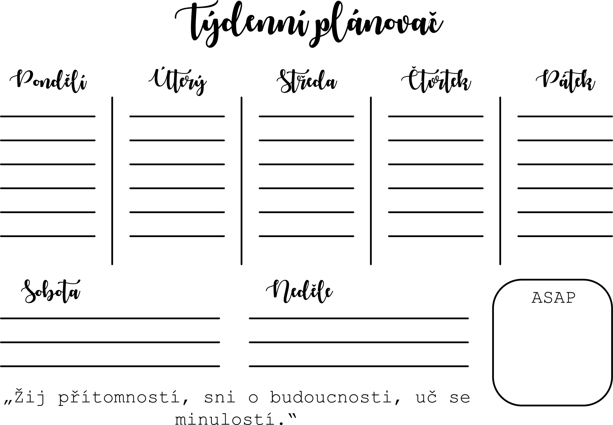 Mapy Planovac TÝDENNÍ PLÁNOVAČ 🖊
