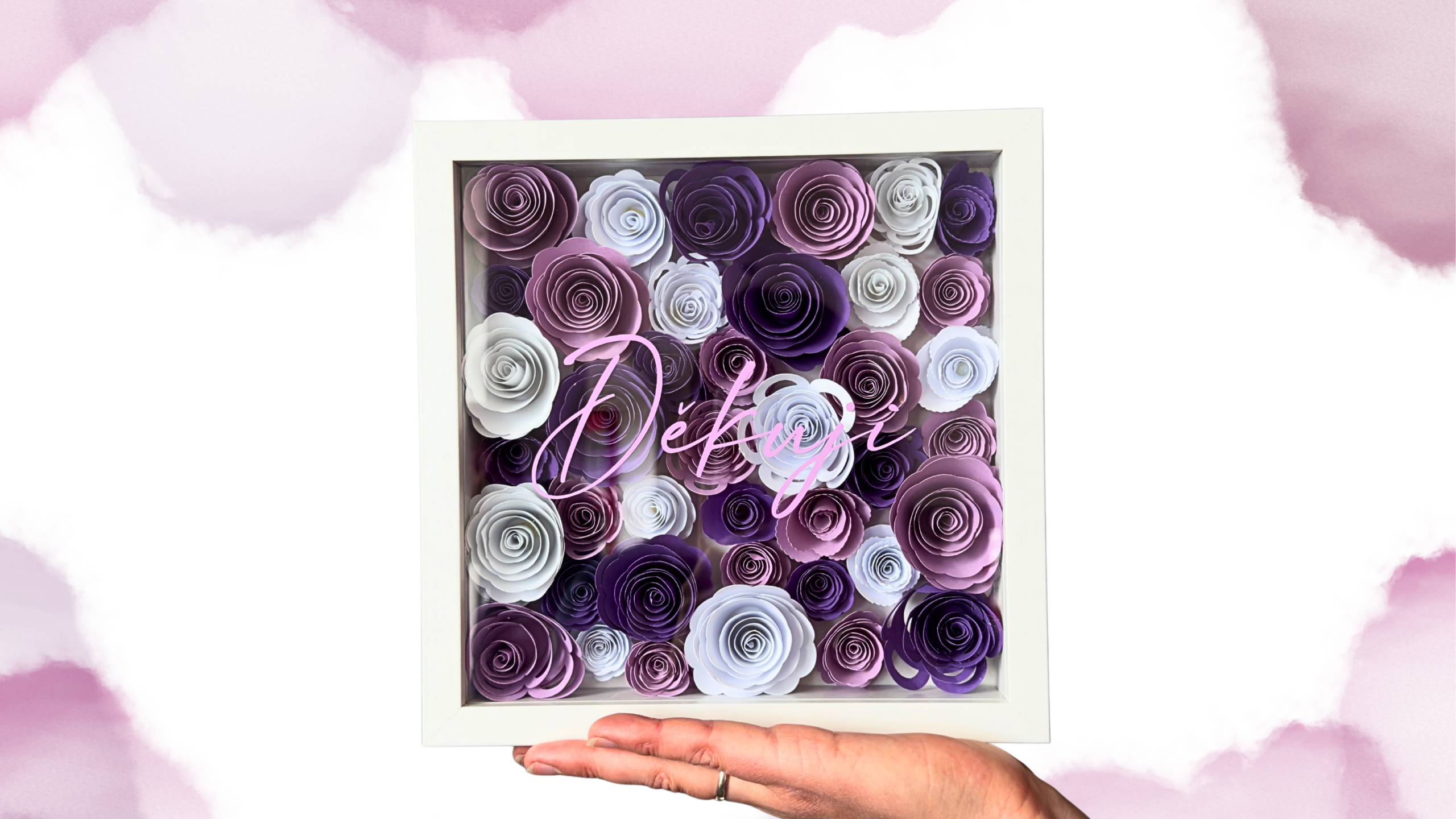 Dárek, který neuvadne: Jak vyrobit Shadow Box s rolovanými květinami a nápisem 🎁🌸